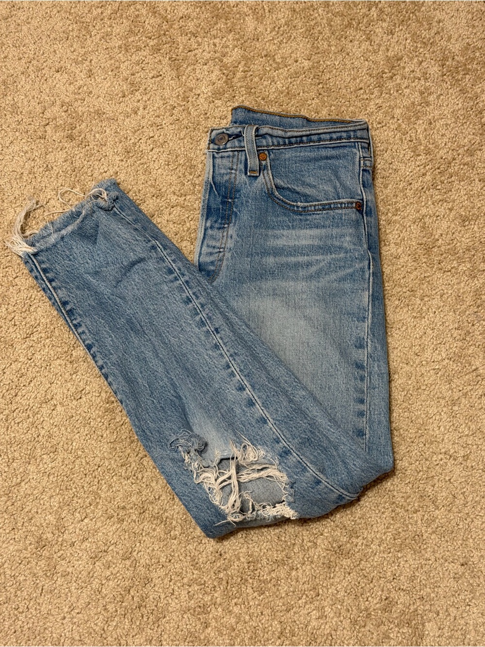 Levi's Distressed 501 Skinny Jeans 28” Inseam